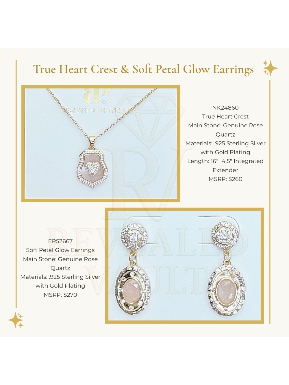 The Heart Crest & Soft Petal Glow Earrings - Sterling Club Vermeil